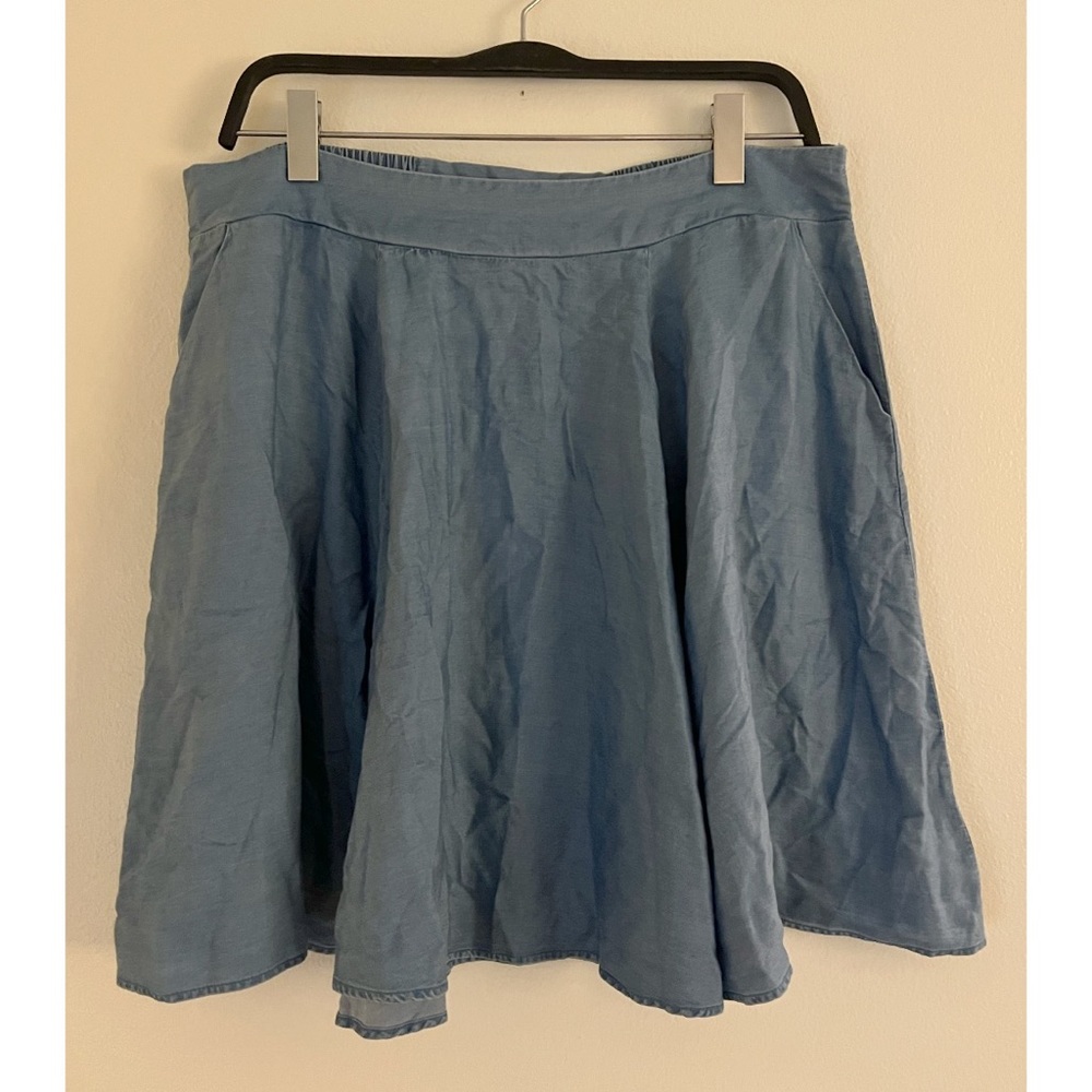 Torrid Size 1 Blue Chambray Lyocell Skater Skirt 1X